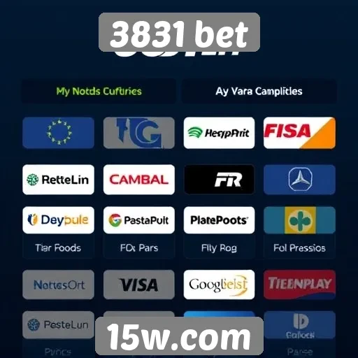 Opções de pagamento na 3831 bet
